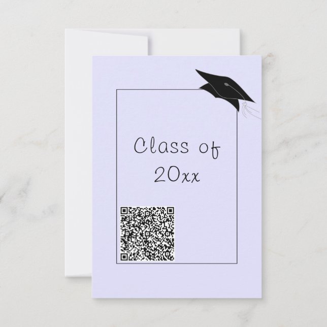 QR Code Graduation Invitation Your Colors and Font (Back)