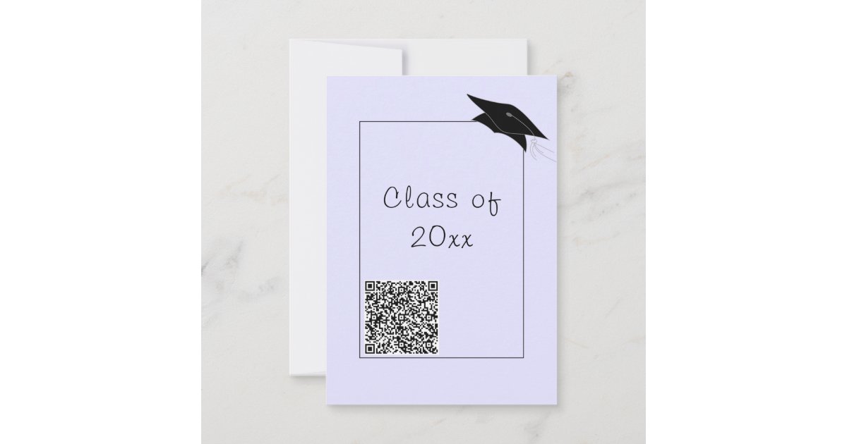 QR Code Graduation Invitation Your Colors and Font | Zazzle