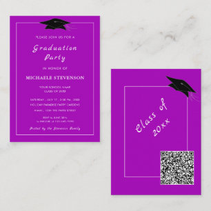 QR Code Graduation Invitations Example Your Colors
