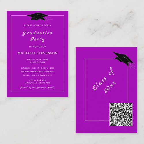 QR Code Graduation Invitations Example Your Colors