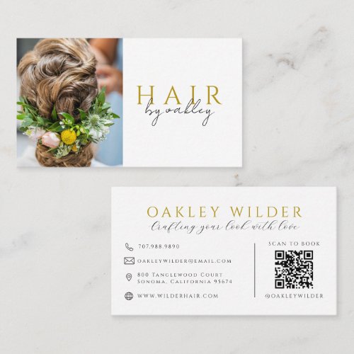 QR Code Hair Stylist Photo Business Card