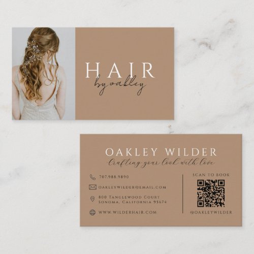 QR Code Hair Stylist Photo Business Card