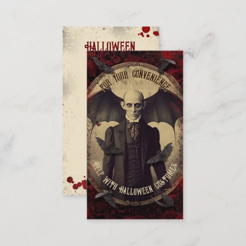 QR Code Halloween Costume Website Creepy Nosferatu Enclosure Card