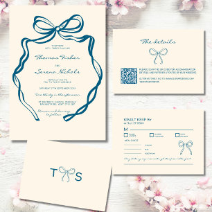 QR Code Hand Drawn Doodle Bow Enclosure Card
