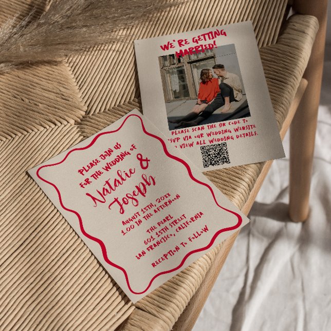 QR Code Hand Written Colorful Bold Photo Bold Invitation (Creator Uploaded)