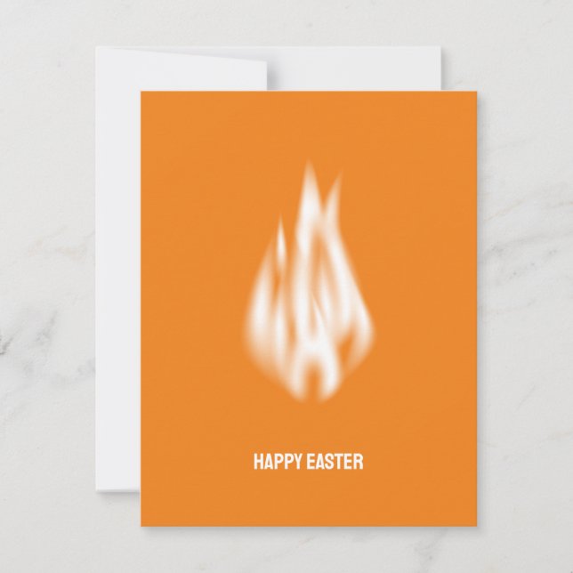 Qr Code Happy Easter Soft White Flame Holiday Card (Front)