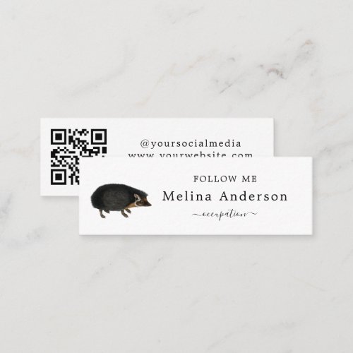 QR Code Hedgehog Social Media   Mini Business Card