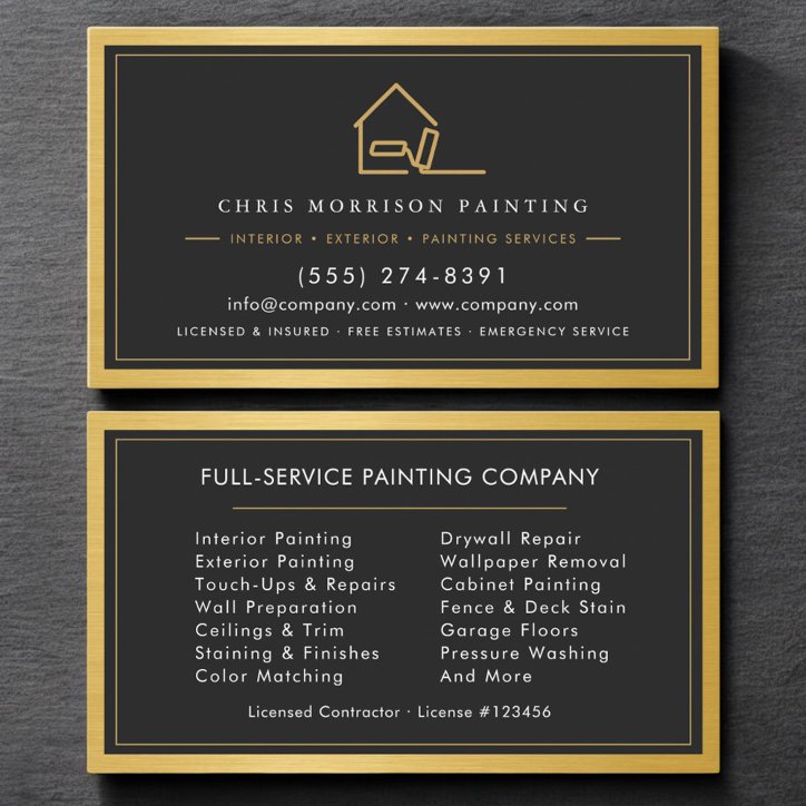 QR Code Home Painter Contractor Painting Service Business Card