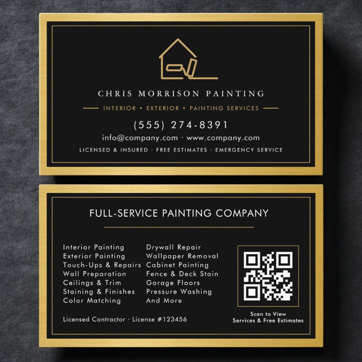 QR Code Home Painter Painting Service Business Card