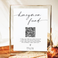 QR Code Honeymoon Fund Sign, Honeymoon Fund Sign