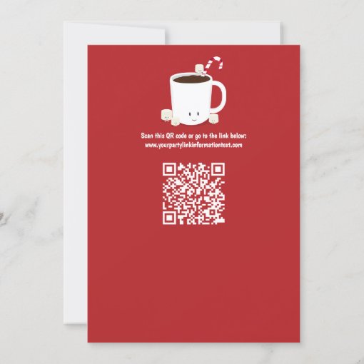 QR Code Hot Chocolate Virtual Christmas Party Invitation Zazzle