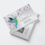 QR Code | Hummingbird Girly Shiny Business Card