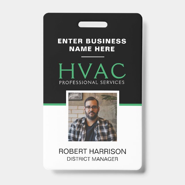 QR Code HVAC Employee Badge (Front)