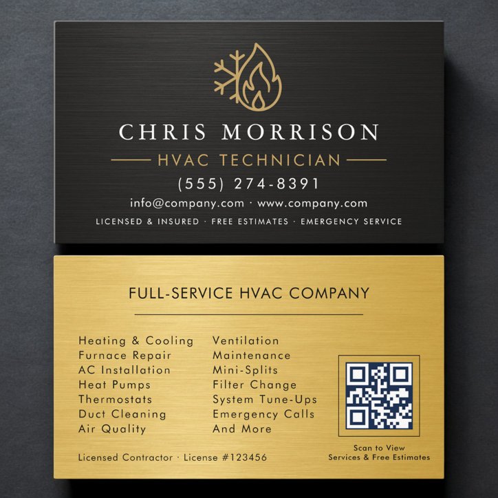 QR Code Hvac Specialist Heating And Air Business Card