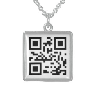 QR CODE I LOVE YOU STERLING SILVER NECKLACE