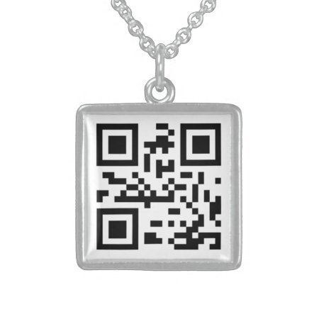 Qr Code I Love You Sterling Silver Necklace