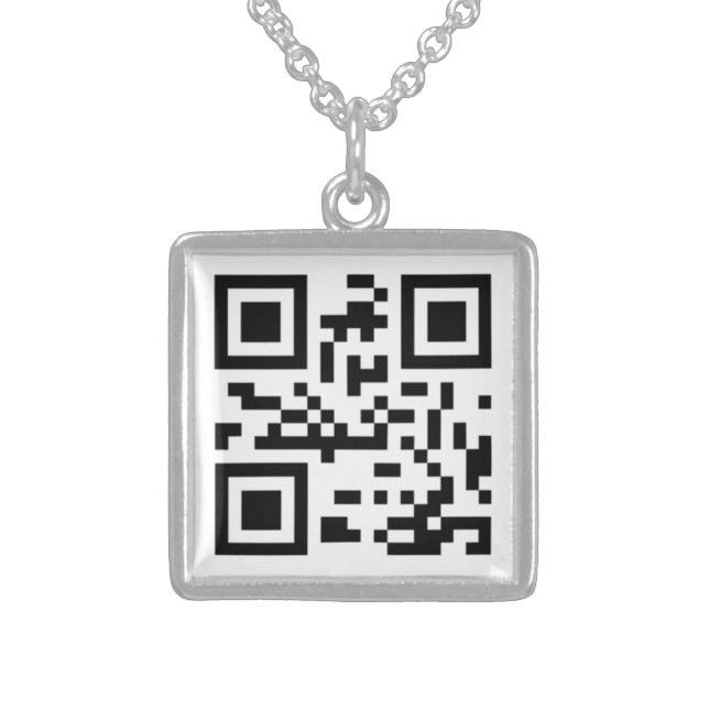 QR CODE I LOVE YOU STERLING SILVER NECKLACE (Front)