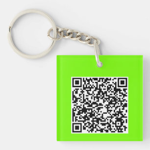 QR code in fluorescent  green   Keychain