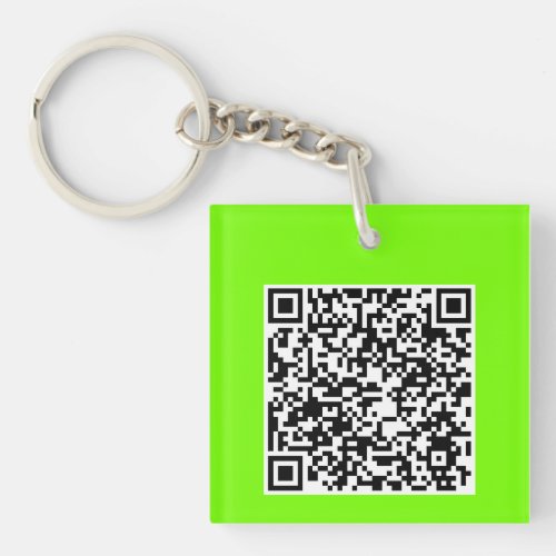  QR code in fluorescent  green   Keychain