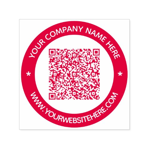 QR Code Info Custom Text Professional Design Stamp