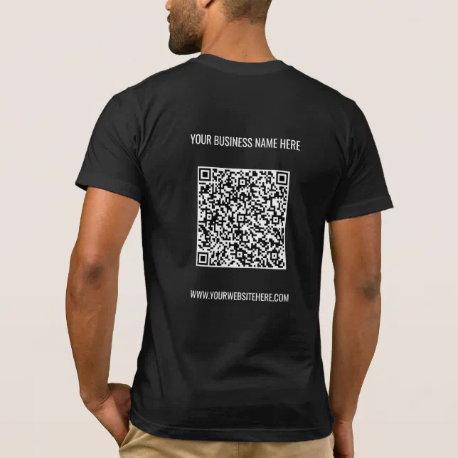 QR Code Info Custom Text Your Business TShirt Zazzle