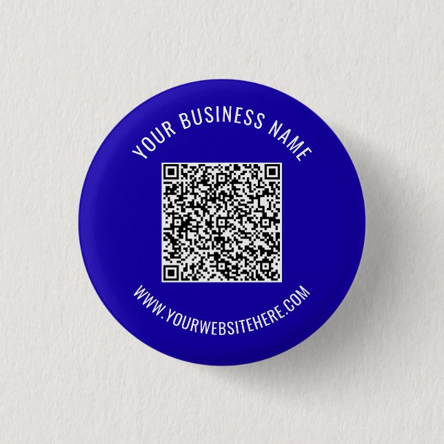 QR Code info Name and Website Promotional Button (Front)