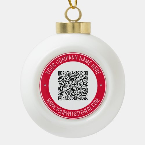 QR Code Info Name Website Color Christmas Ornament