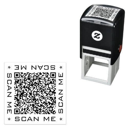 QR Code Info Scan Me Text Modern Design Stamp