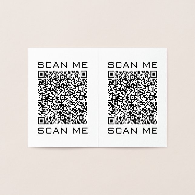 QR Code Info Scan Me Text Your Modern Design Foil Card (Inside)