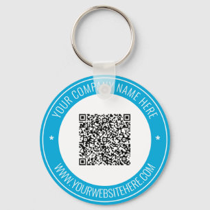 QR Code Info Text and Colors Keychain Promotional