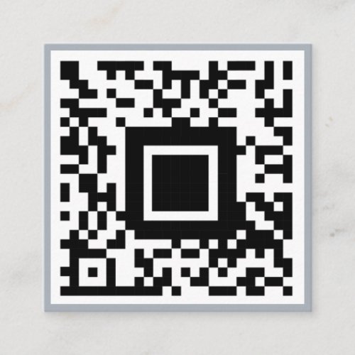 QR Code Initial Minimal Monogram corporate Square Business Card