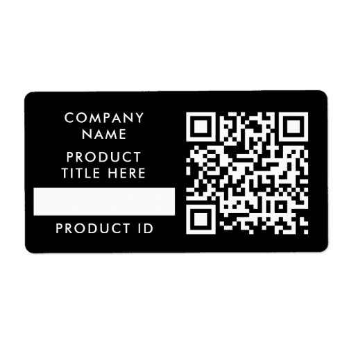 QR Code Inventory  Black Business Product Stock Label