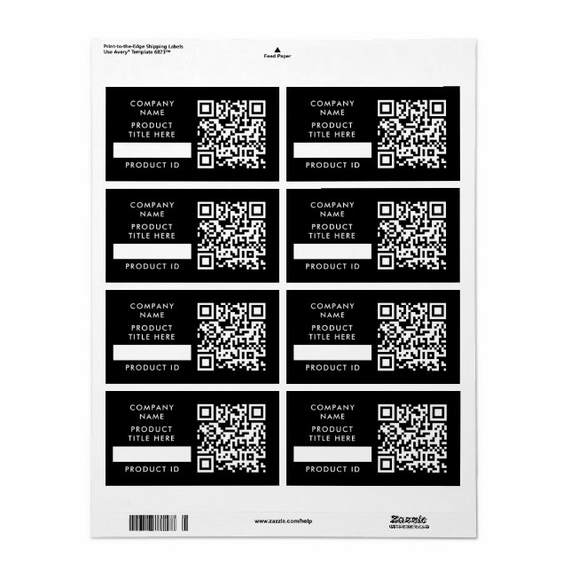 QR Code Inventory | Black Business Product Stock Label | Zazzle