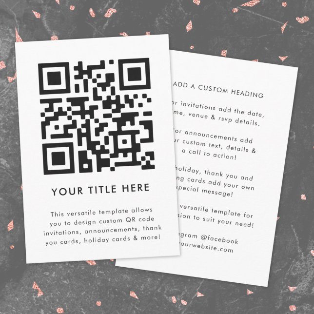 QR Code Invitation | Versatile Scannable Invite (Modern smart QR code white invitation template by Guava - versatile, stylish, and customizable)