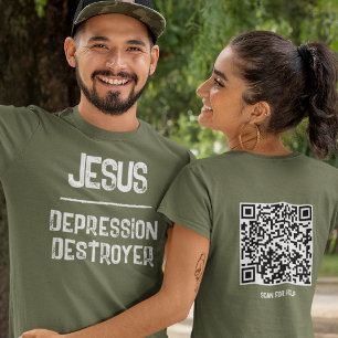 QR Code Jesus - Depression Destroyer Scriptures T-Shirt