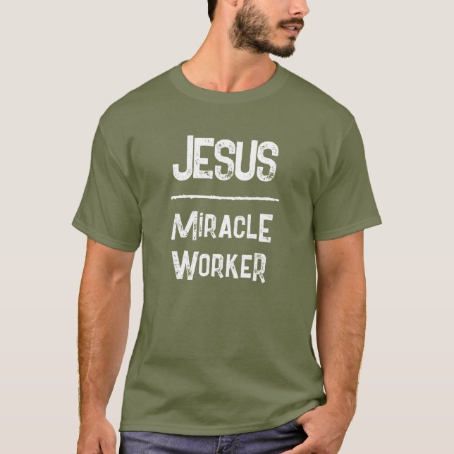 QR Code Jesus Miracle Worker Scriptures Christian T-Shirt (Front)