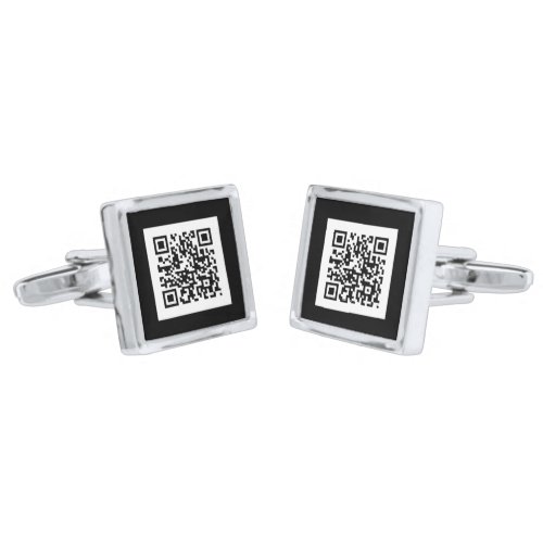 QR code Jewelry Digital Black Cufflinks