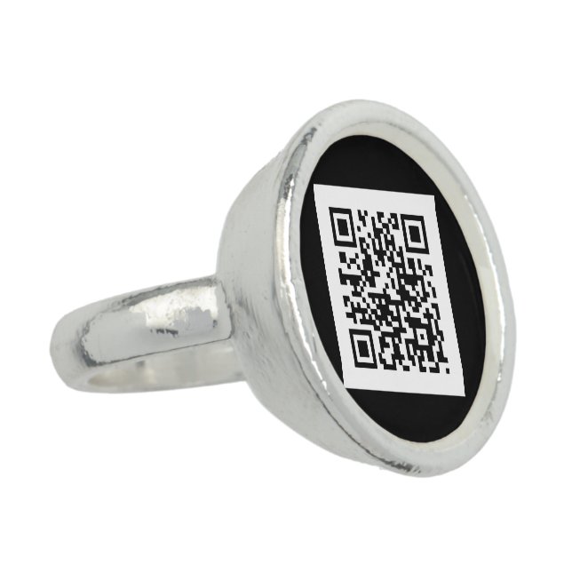 QR code Jewelry Digital Black Ring (Side)