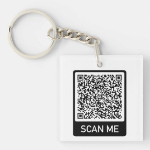 QR Code Keychain Gift Scan Me Personalized