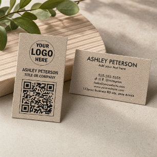 QR Code Kraft Paper   Social Media Custom Logo  Business Card