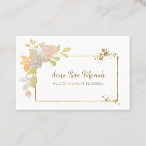  QR CODE Lavender Elegant Glitter Flower Business Card