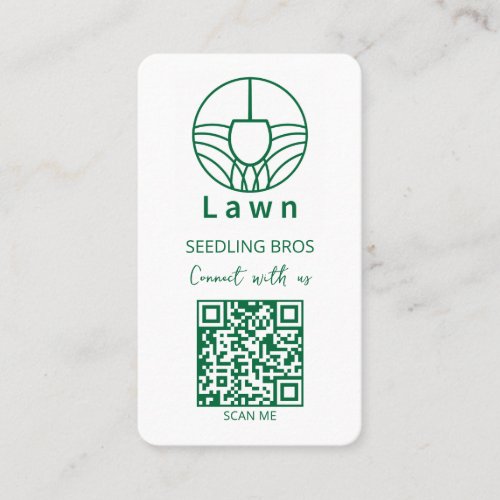 QR Code Lawn Care Connect With Us Business Card