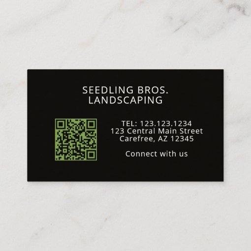 QR Code Lawn Care Landscaping Grass Business Card Zazzle
