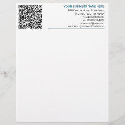 QR Code Letterhead Your Business Name Address Info