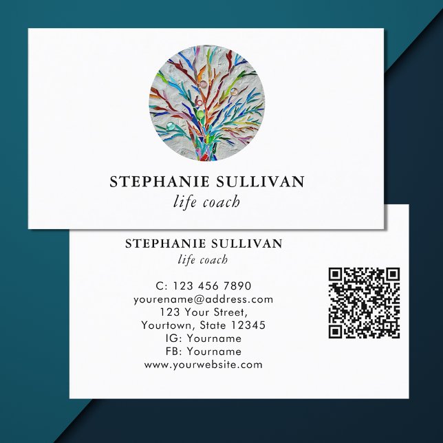 QR Code Life Coach Business Card (Creator Uploaded)