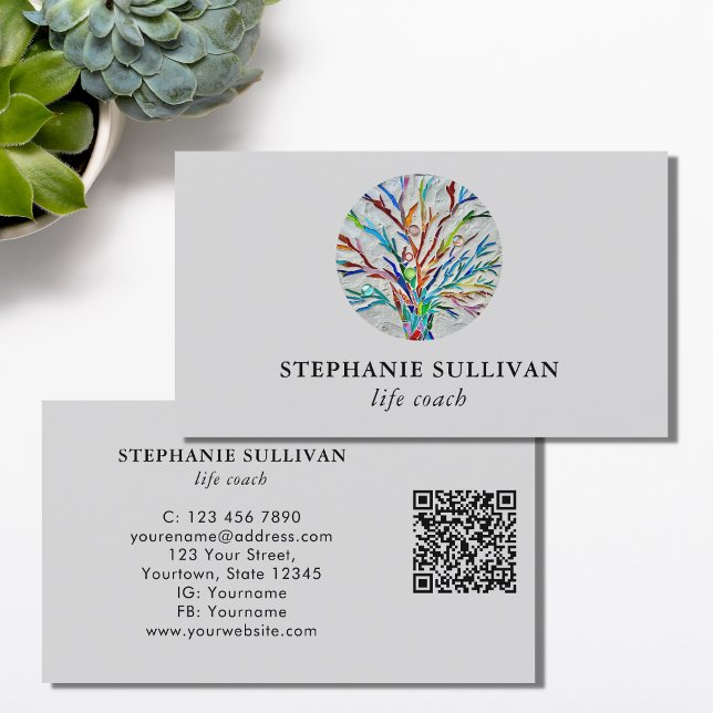 QR Code Life Coach Business Card (Creator Uploaded)
