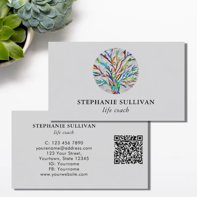 QR Code Life Coach Business Card | Zazzle