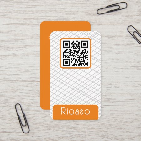 Qr Code Lined Pattern Personalized Business Card
