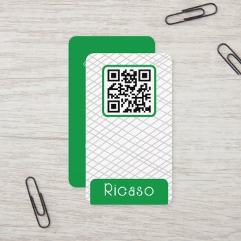 Qr Code Lined Pattern Personalized Business Card by Ricaso_Intros at Zazzle