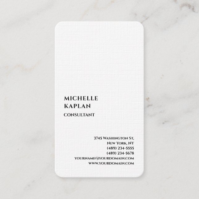 QR Code Linen Modern Professional Exclusive Business Card (Front)
